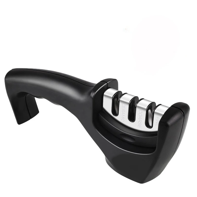 Kitchen Tools Diamond Manual Household Sharpening Stone  Grindstone 3 Stage Stainless Steel  Knife sharpener