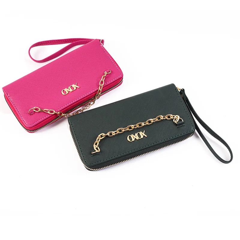 Стильный и уникальный дизайн, Длинные кошельки на молнии, высококачественный однотонный Кошелек из искусственной кожи для женщин