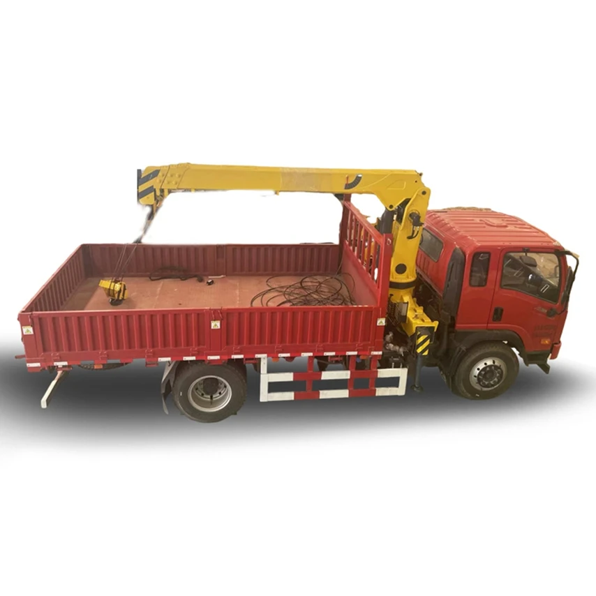 Factory Price Thailand 4 Ton Hydraulic Straight Arm Telescopic Boom Crane Lifting Truck Mounted Crane With Remote Control