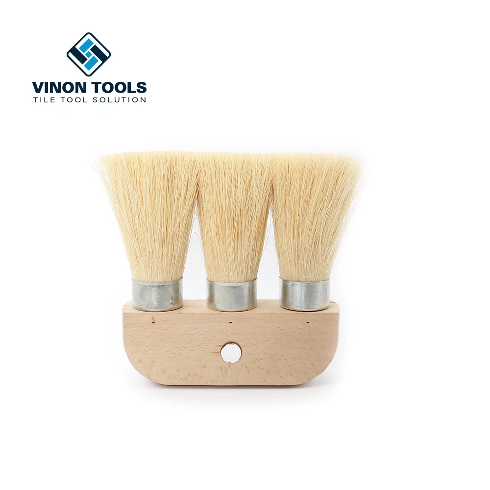 wood block Stiff natural fiber Brush Roof Applicators 3-Knot Roof Brush White Tampico Fiber
