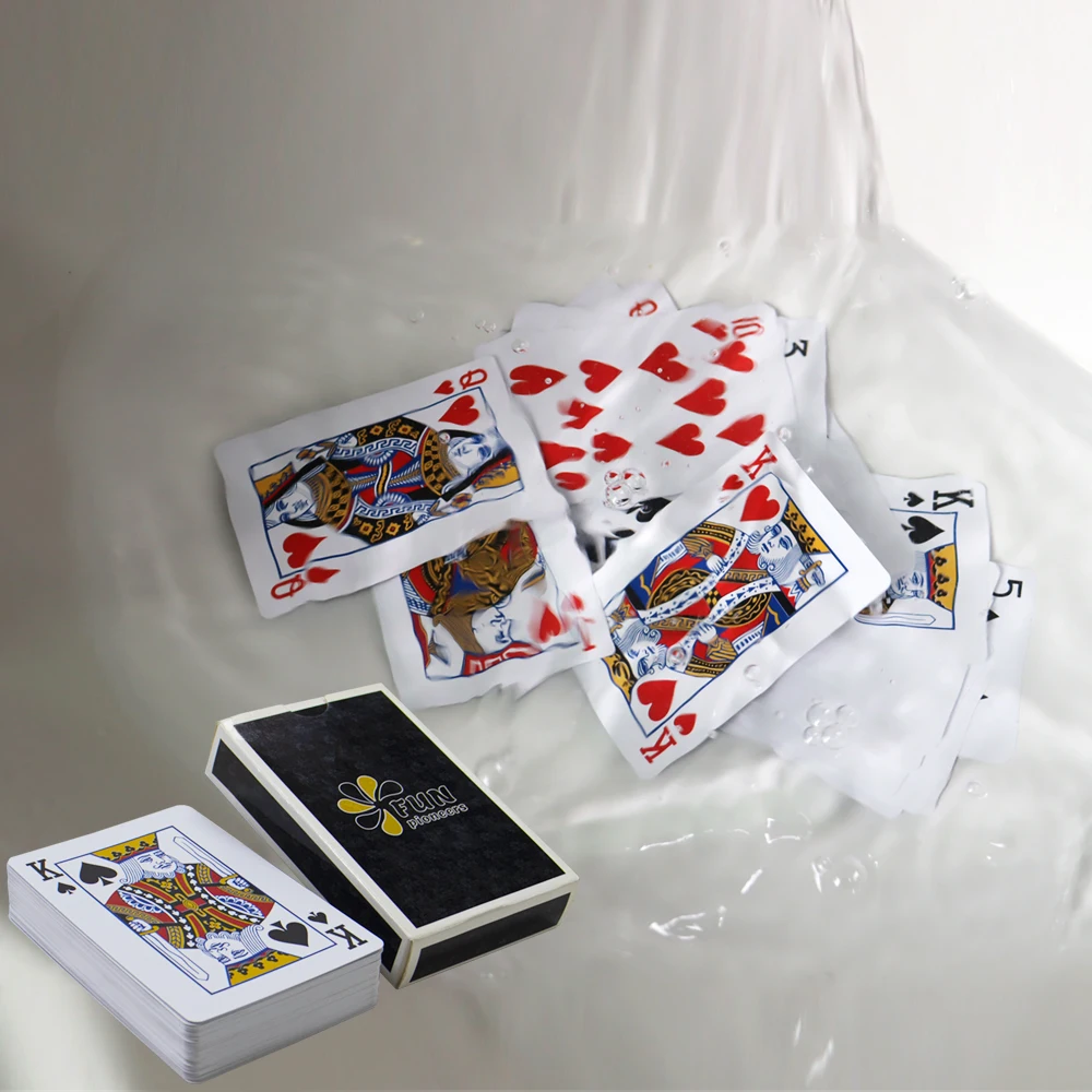 Custom adverting high quality PVC manufacture waterproof 100 plastic washable playing poker cards