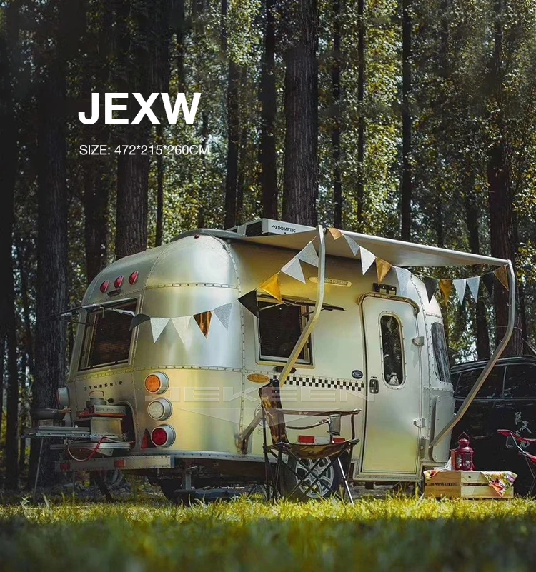 Jekeen Airstream Mini Off Road Caravan House Car RV Luxury Camping Trailer