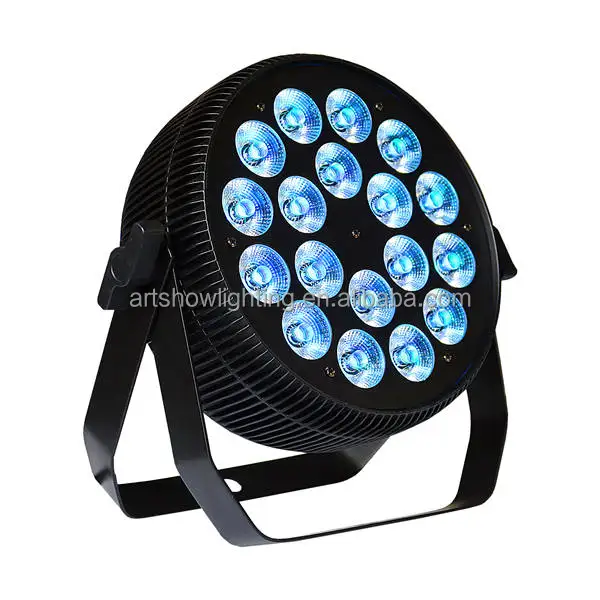 Pro dj stage event light Par led 18x18w RGBWA UV 6 in 1 slim led par flat for DJ club disco party
