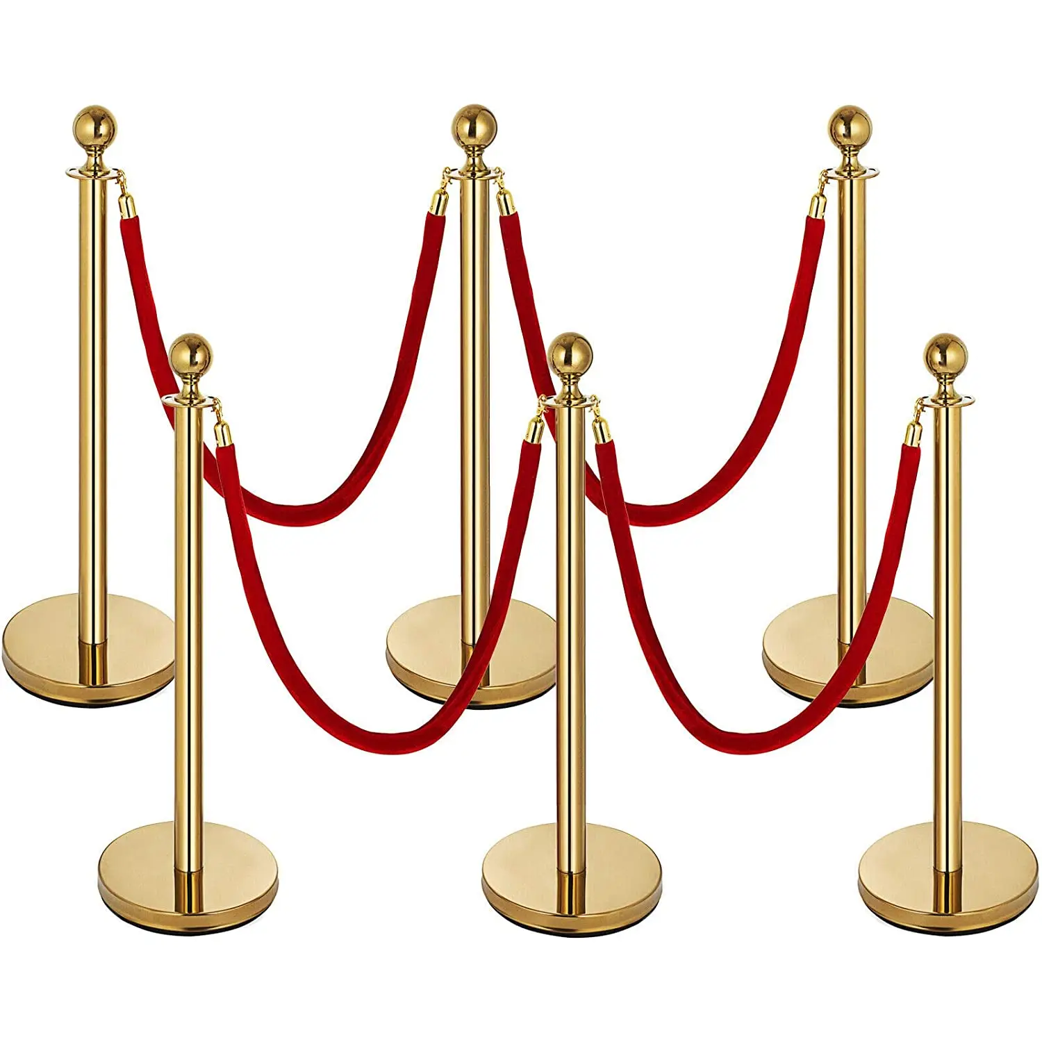 ufeiya Gold car show queuing barricade red carpet poles velvet rope queue stand barrier post stanchions