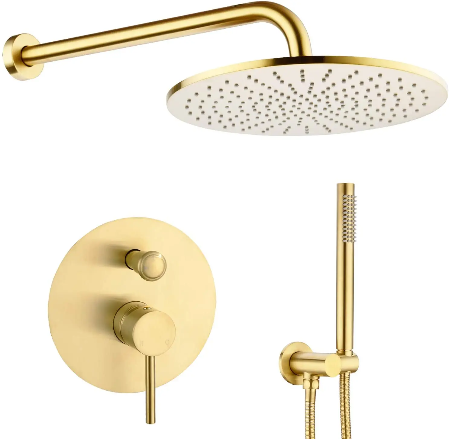 Modern Luxury Douche Set Gold Conceal Shower Set 12-Inch Round Bathroom Shower Set