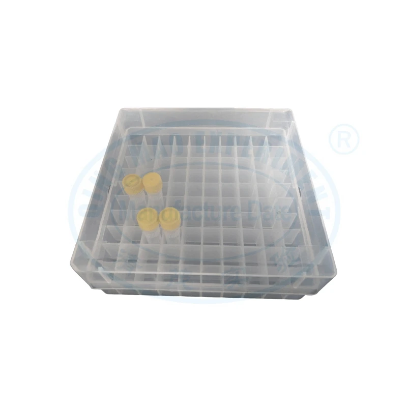 100 holes 0.5ml 1.5ml 1.8ml 2ml cryo tubes box with cover for  laboratory