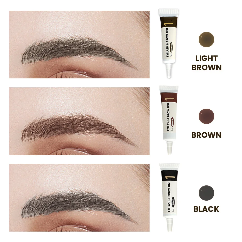 OEM ODM Hybrid Eyebrow Dye Tint Black Brown Light Brown Lash Hybrid Eyebrow Tint Dye Kit Eyebrow Tint Kit