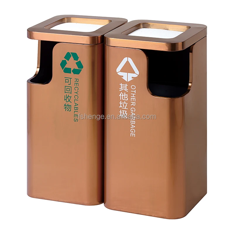 Luxury Hotel Marble Waste Can / Stainless Steel Free Standing Waste Bin / Hotel Lobby Trash Can