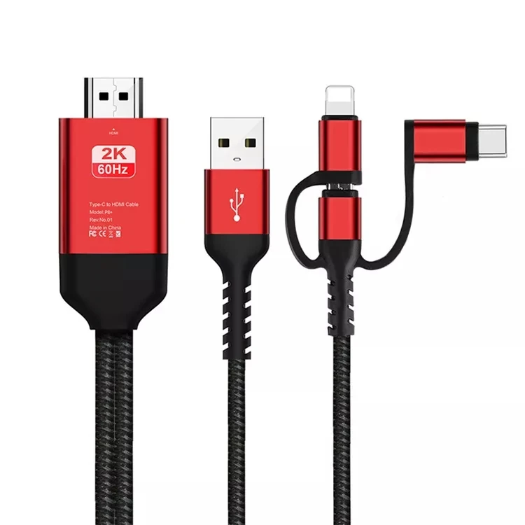 2K 60Hz 1080P HDTV display adapter HD cable for iPhone iOS Micro USB Type C mobile projection TV