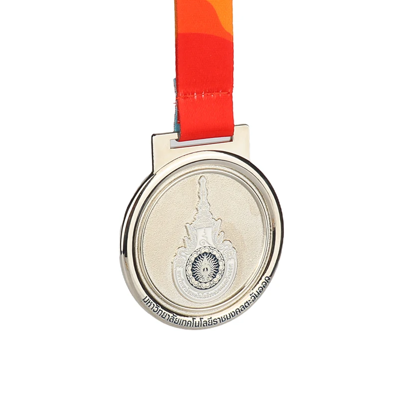 Custom Metal Gold Ribbon Sport Trophies Medals Award Football Run Race Taekwondo Soccer Casting Technique Blank Medals Medales