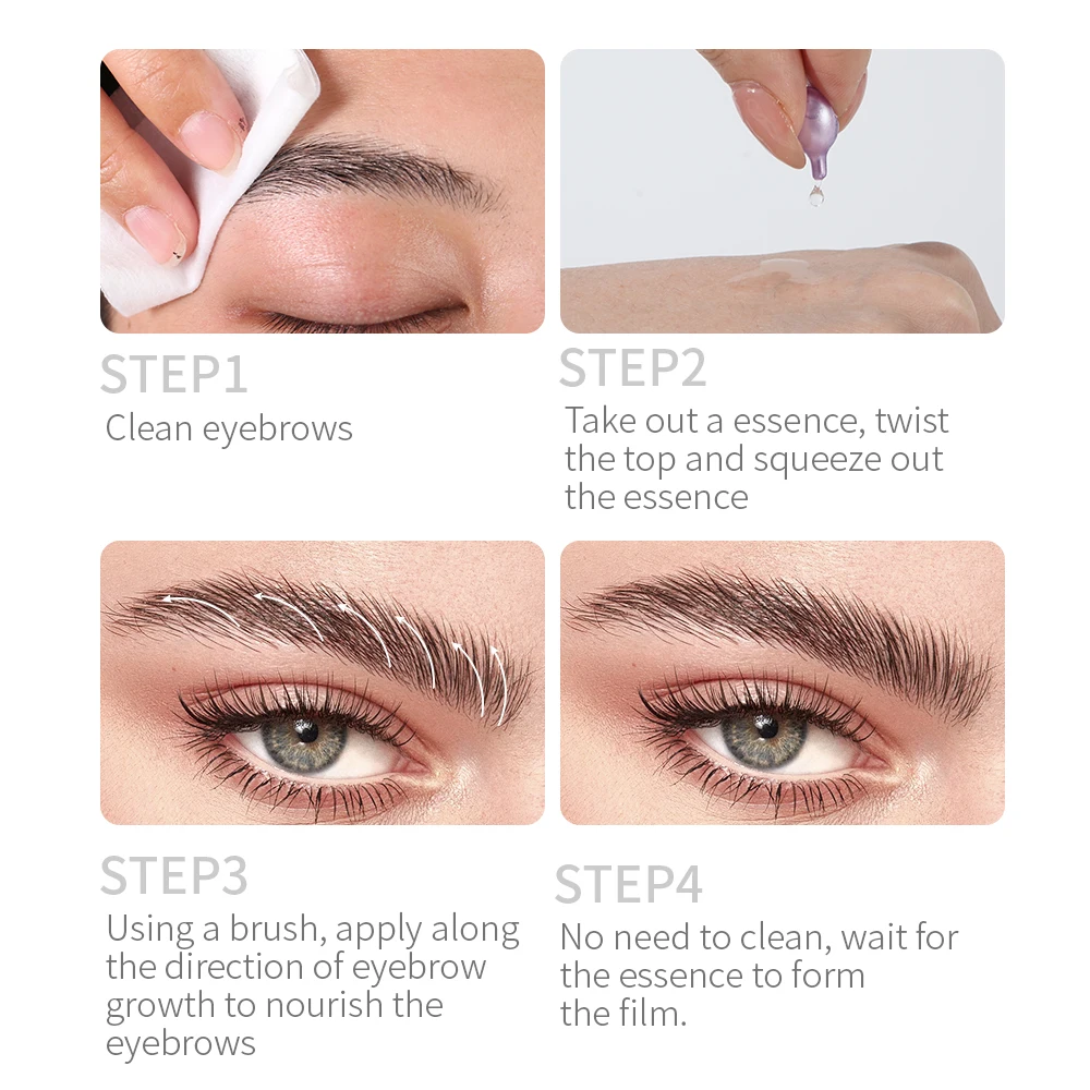 OEM/ODM  Natural Organic Eyebrow Eye brow Extension Growth Serum 7*0.35g Compound Oil Eyebrow Nourish Essential Oil Wholesale