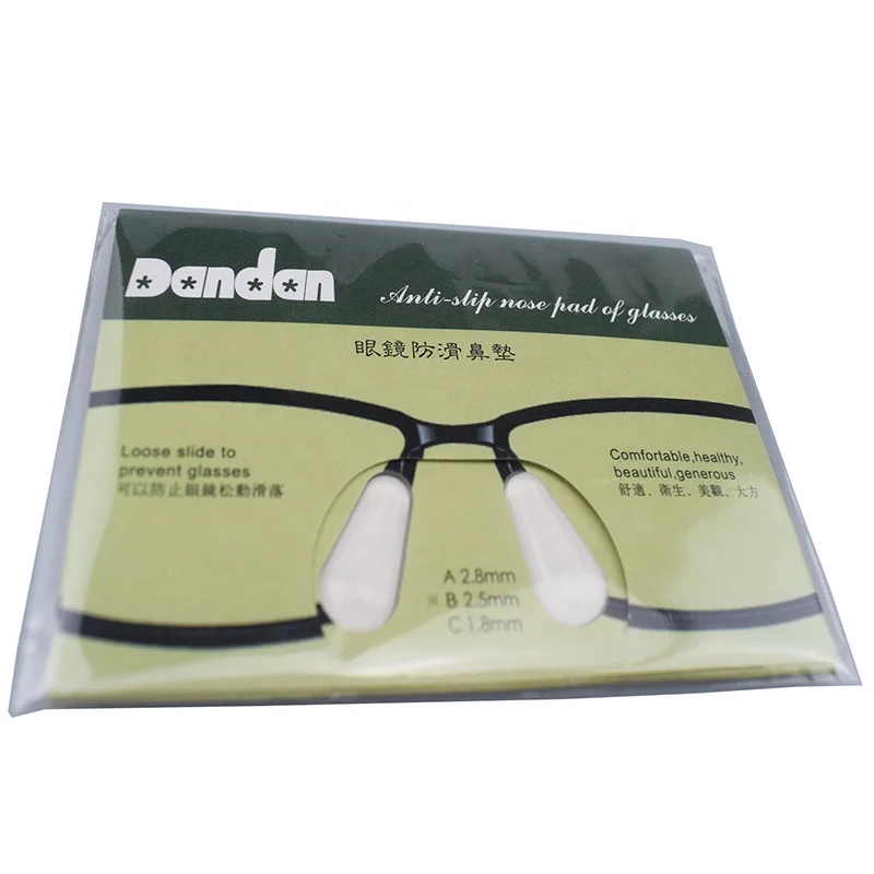 Anti slip waterdrop silicone glasses nose pad with Dandan paper card