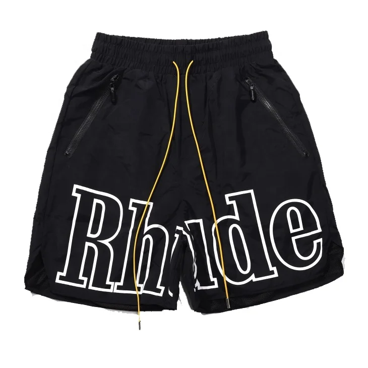 Unisex Rhude New York Letters Reflective Print Shorts For Men And Women Hip Hop Slacks Summer man short