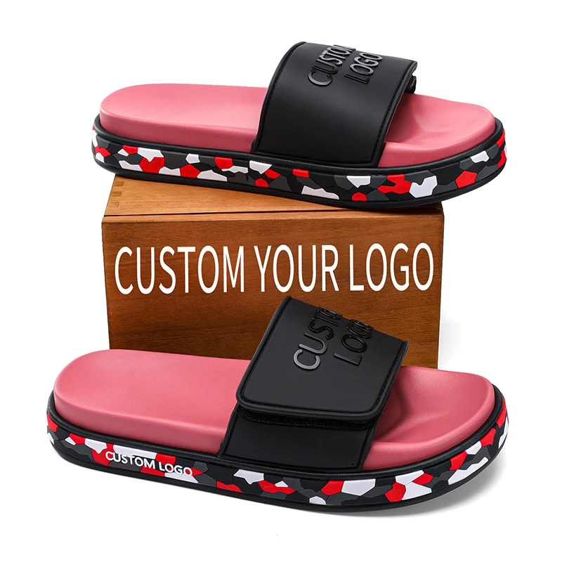 2024 Low Moq Custom Eva Slides Slipper Logo Mens Slides Slippers Custom Sandals With Logo