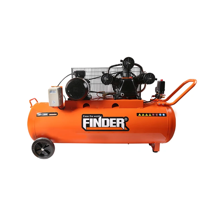 FINDER 4HP 200L Belt Driven Portable Industrial Compressors Machine Mini Air Compressor