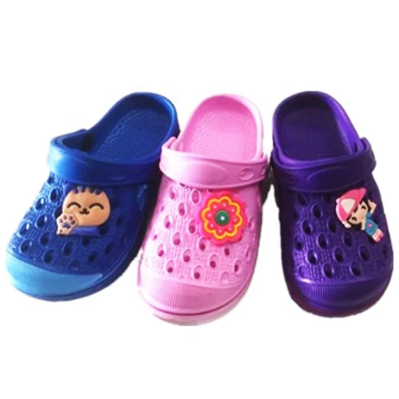 
Washable cute shoes with sticker for kids factory breathable soft-sole garden shoe animal slides child eva clogs 