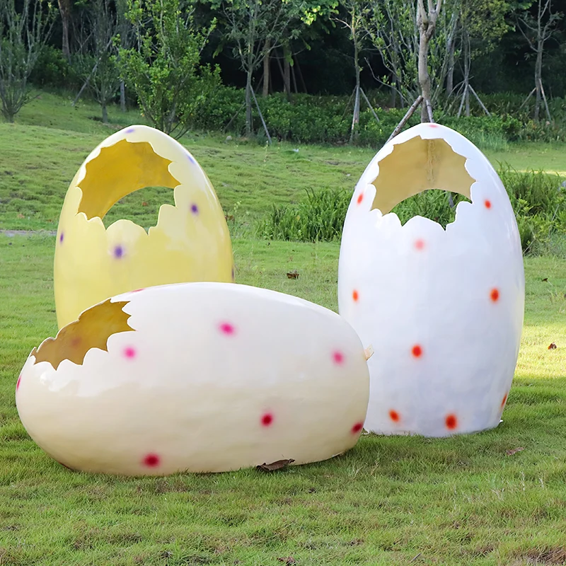 Fiberglass resin jungle animal props lifelike dinosaur statue dinosaur egg statue for rental shop decor