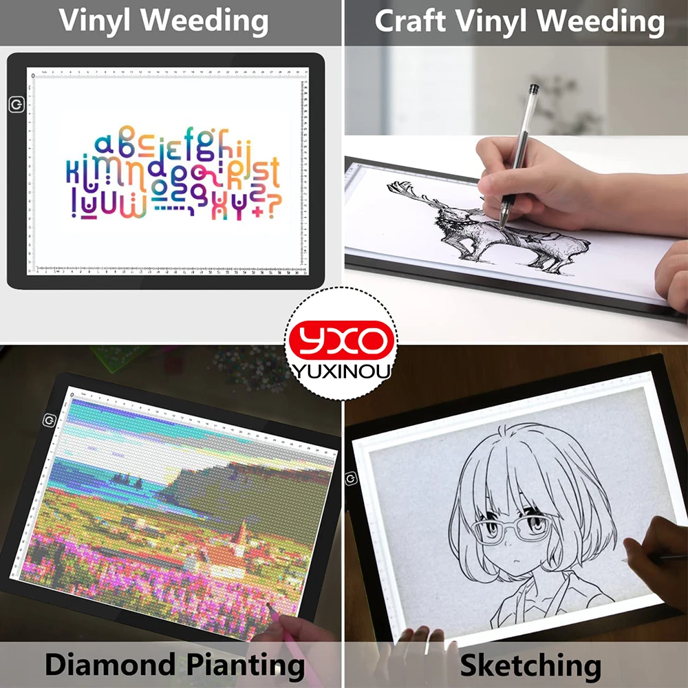 A4 Slim Portable LED Lightbox Magnetic Tracer USB Power Cord Adjustable Brightness LED Art Tracer Pad