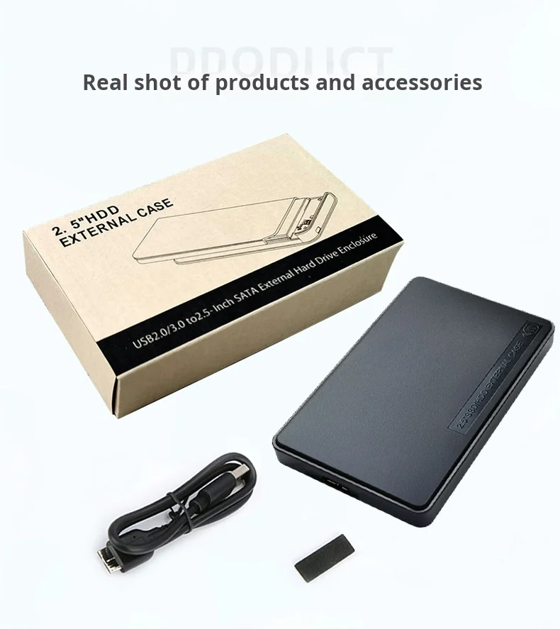 Tool Free Function Portable Laptop Plastic USB 3.0 External Storage 2TB 2.5 Inch Hard Drive Enclosure SATA HDD/SSD Case