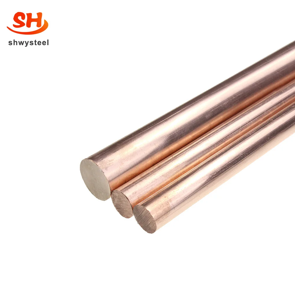 Factory Direct Sale Round red brass Copper Bars c11000 6mm welding flat rods copper bonded earthing rod building