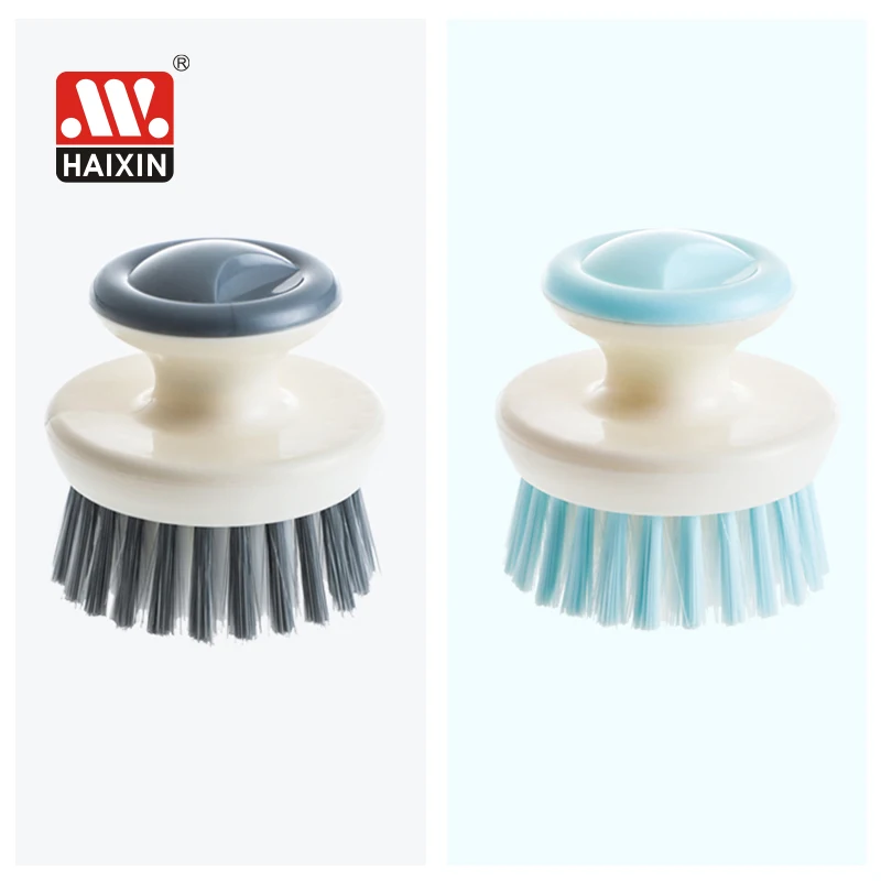 Hot-selling durable hard round scrubber dish flat kitchen accessories bowl tub sneaker shoes floor wall plastic cleaning brush