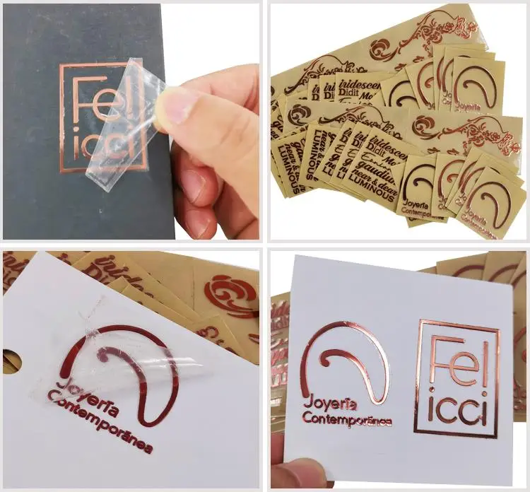 Custom rose gold electroform embossed metal nickel adhesive thin logo metallic transfer sticker