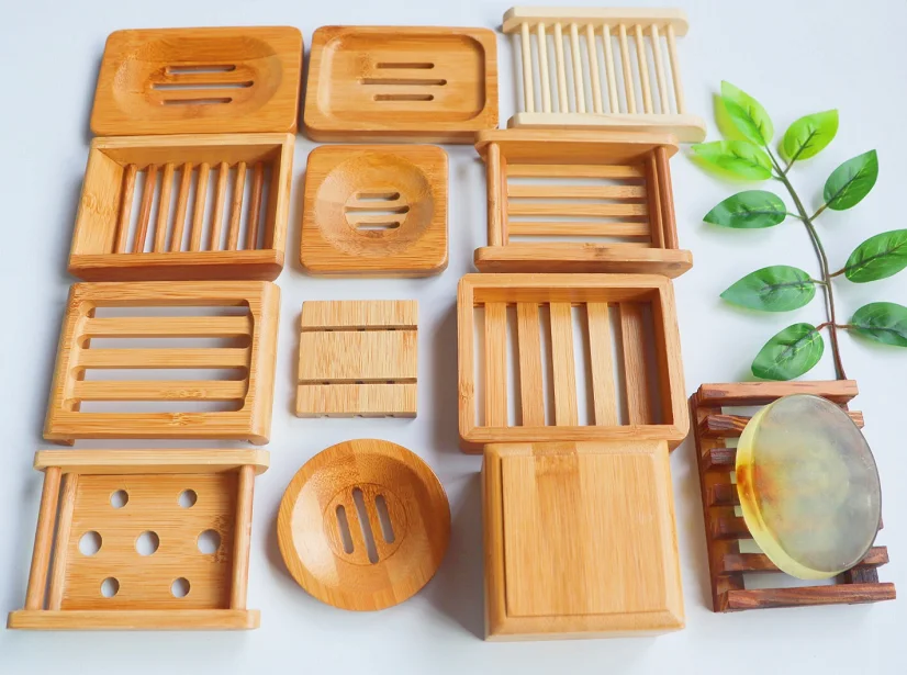 Wholesale Custom Bambu Soap Sustainable Holder Box Packaging Natural Tray case Container Hold Wood Wooden Bamboo Dish