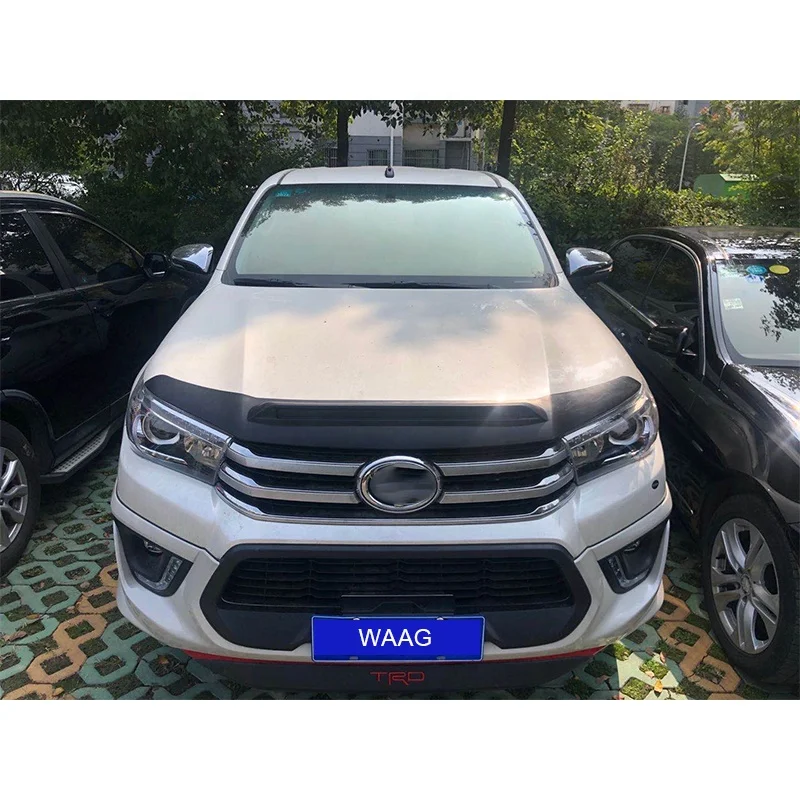 New Engine Cover Bonnet Guard With LED Light Bonnet Protector for Toyota Hilux Revo Rocco 2020+