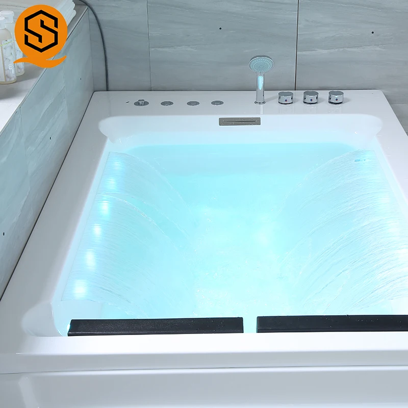 New Modern Design Black Wooden Whirlpools Massage Acrylic Bathtub
