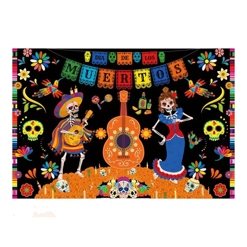 Mexico Dia de los muertos background banner for the Day of the Dead flag different size accept customized