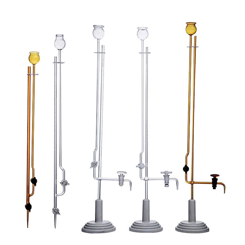 Laboratory 1 2 3 5 10ml clear Amber glass base basic Micro buret Burette with ptfe stopcock plastic wooden stand base