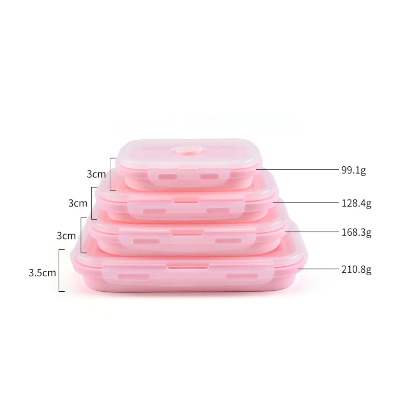 Silica Gel Folding Lunch Box Silica Gel Crisper Single Layer Rectangular Crisper Microwave Bento Box loncheras escolares kids