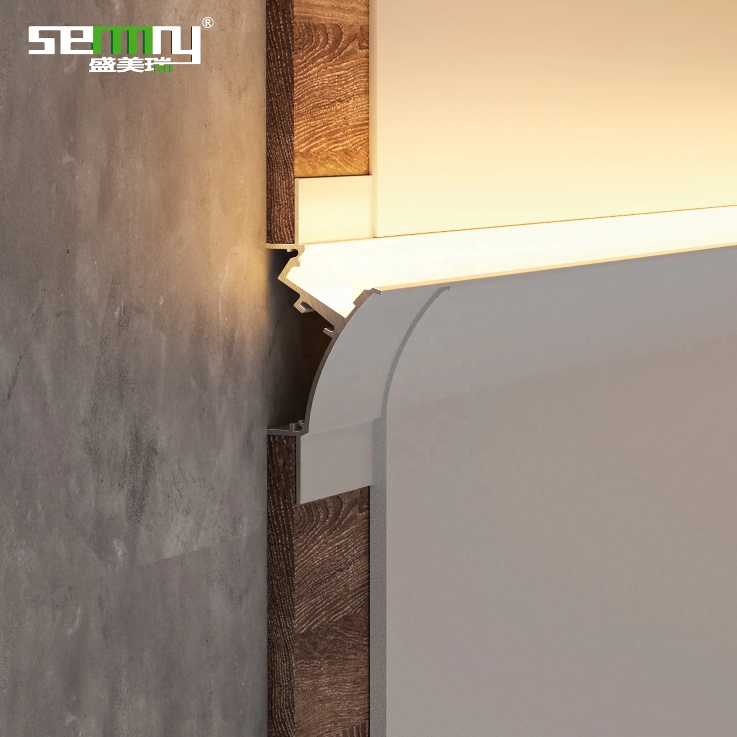 Anodized Ceiling LED profiles Extruded aluminum profiles for cinema theater ceiling decorative lighting