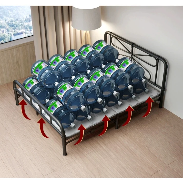 Factory custom simple and portable folding iron antique single bed suitable for office