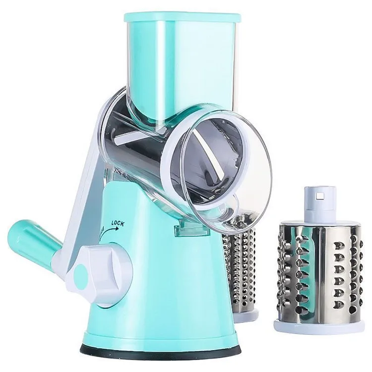 Multifunctional With Handle Round Rotary Cheese Grater Veggie Potato Chopper Fruit Slicer Fruit & Vegetable Cutter
