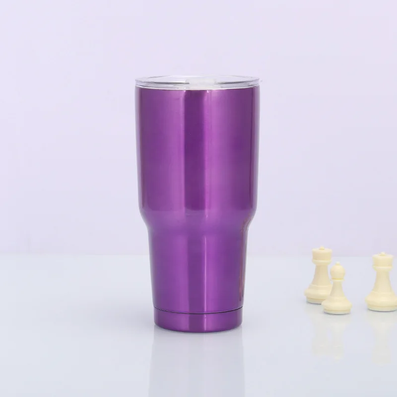 Custom Logo Vacuum Stainless Steel 30oz Car Water Bottle Coffee Iced Cup For Business