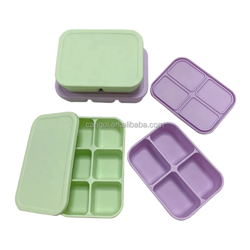 BPA FREE Baby Food Freezer Tray Reusable Snack Box Silicone Food Storage Containers Silicone Ice Freezer Box With Leakproof Lid
