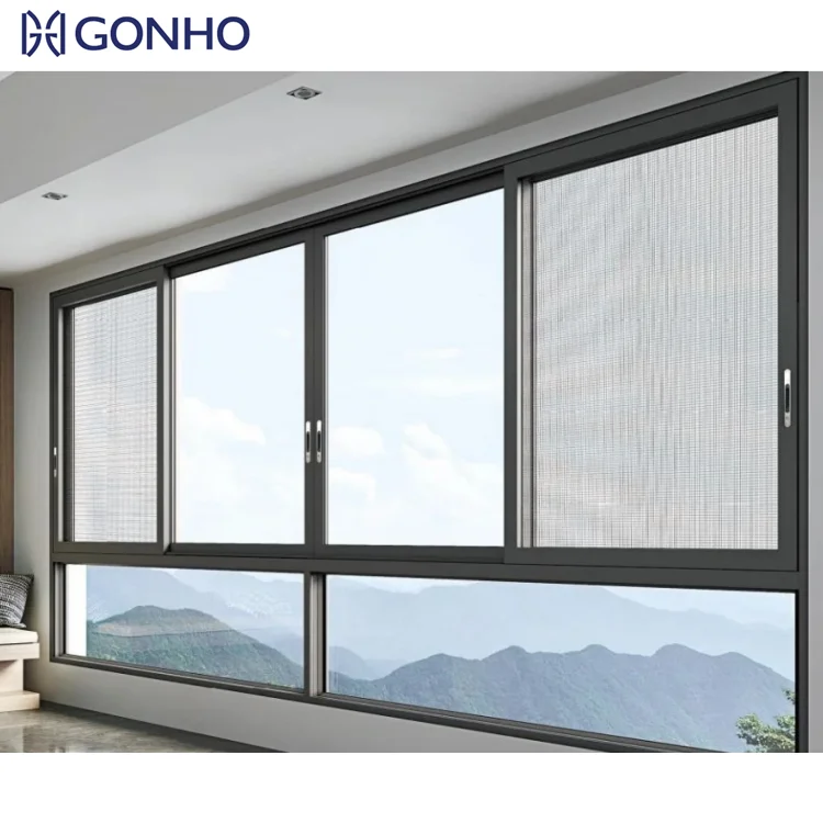 Modern Customized Sliding Windows Door Hurricane Impact Aluminium Waterproof Sliding Window