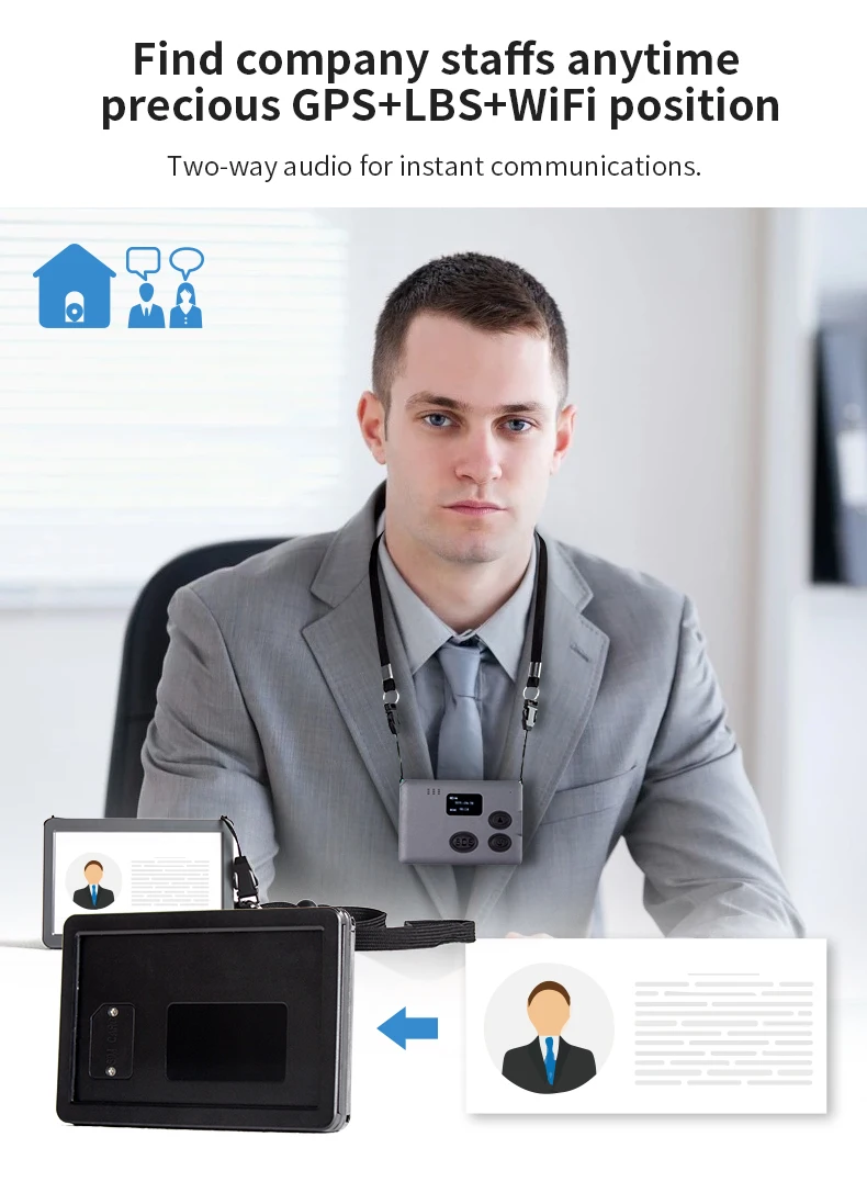 Listening Device 4g Spy Best Anti loss IP67 GPS Tracker Hanging ID Card Smart Finder Tracker for Kids Student in School