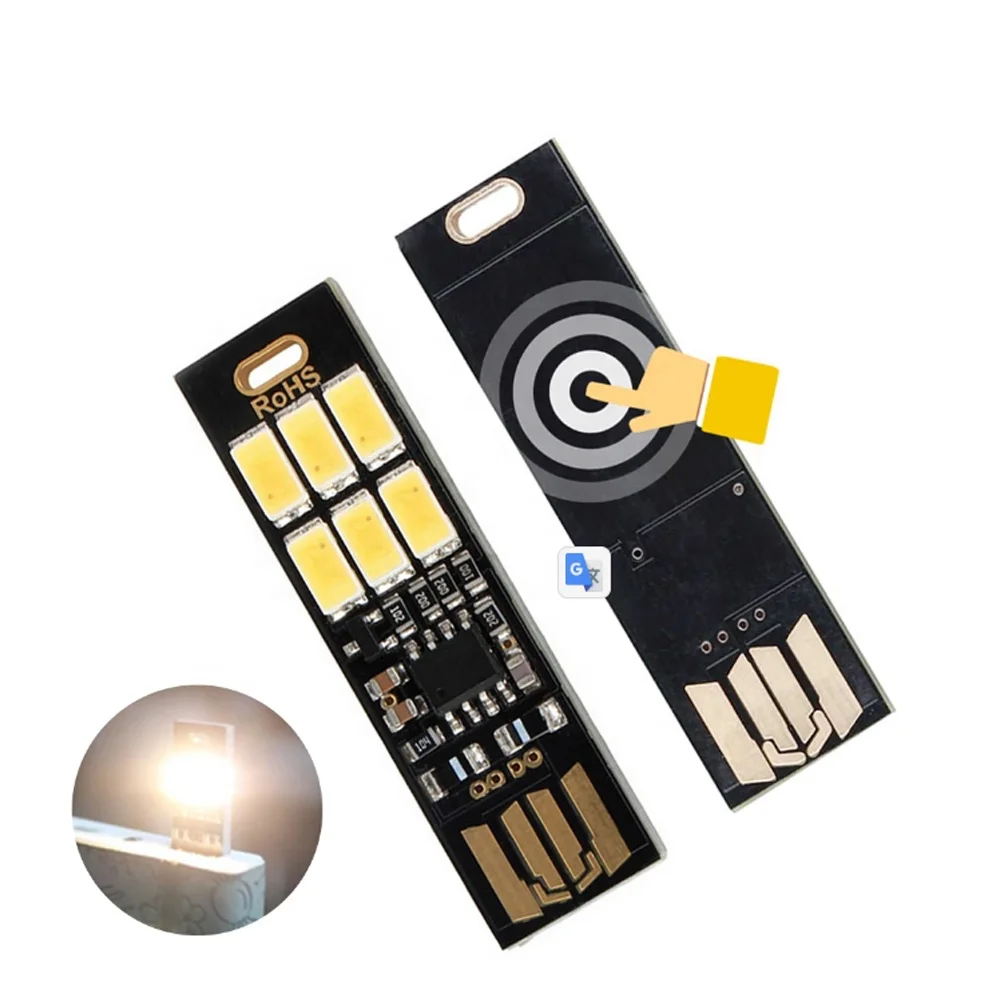 Portable Mini USB Power 6 LED Light Bar Light Lamp 1.2W 5V Touch Sensor Dimmer Warm Light For Power Bank PC Laptop Table Lamp