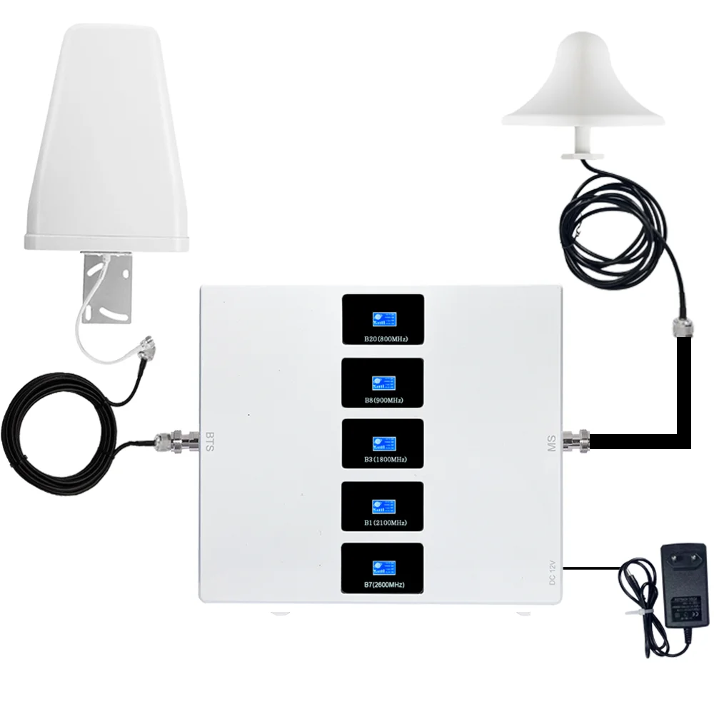 2G 3G 4G бустер пятидневный B20 800 900 1800 2100 2600mhz Ретранслятор мобильной сети/усилитель сигнала сотового телефона/усилитель сигнала