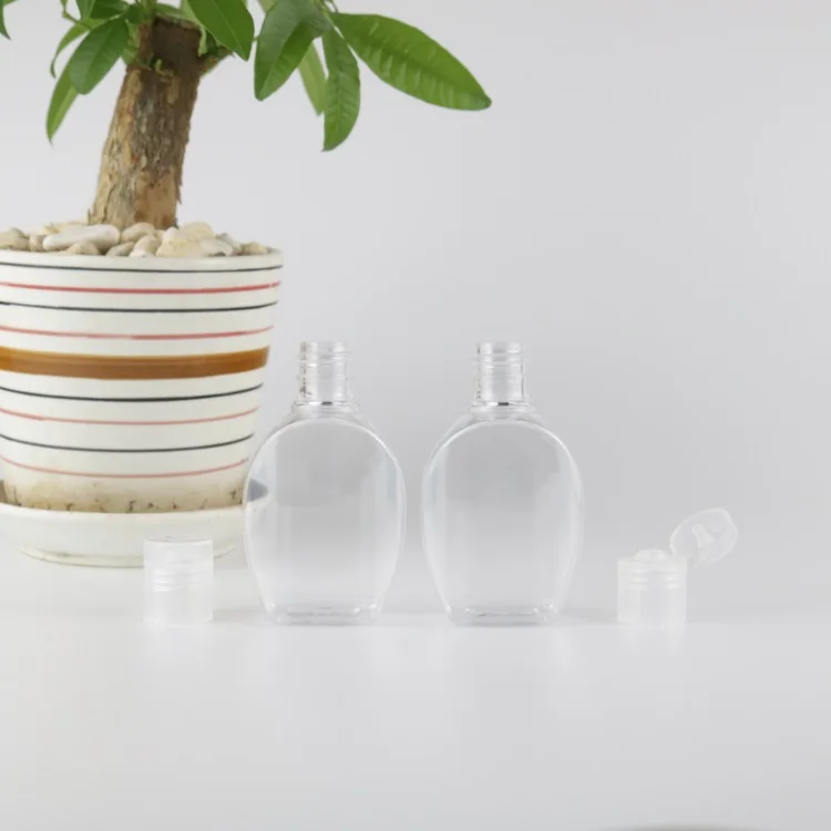 New Cute 30ml 1oz Pet Empty Mini Hand Wash Container Hand Sanitizer Liquid Gel Plastic Bottle with Silicone Holder