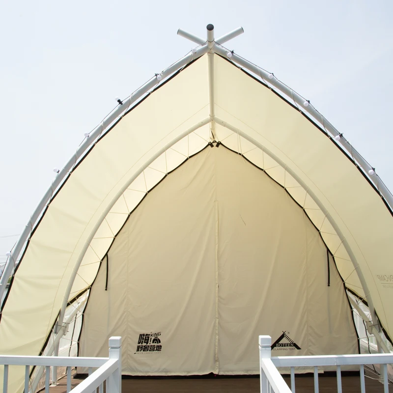 Luxury Waterproof Oxford Hotel Tent for Outdoor Glamping Safari & Camping with Bedroom in Sailing Shape for Resorts Restaurants