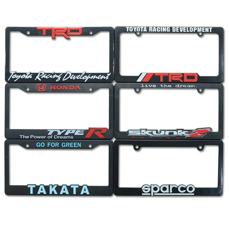 USA Custom Plastic Jdm License Plate Frame Car Licence Plate Frame Black In Stock