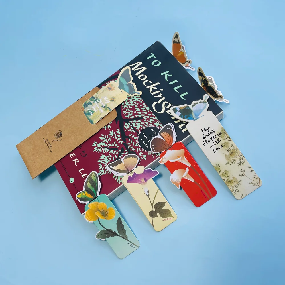 GF New Design Promotional Custom Printing Creative Cartoon Cute Butterfly Funny Paper Bookmarks For School Office Suppliers