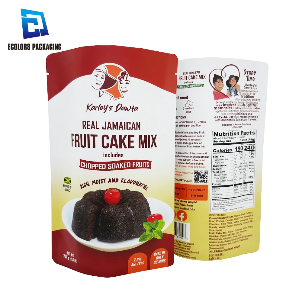 Food Grade Custom Printed Aluminum Foil Matte Stand Up Heat Seal Mylar Pouch Packaging Bag For Butter Cake