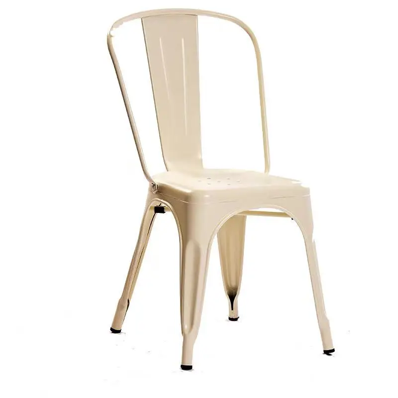 Wholesale Durable Industrial Iron Metal Dining Chairs Stackable Coffee Chair Restaurant Chair