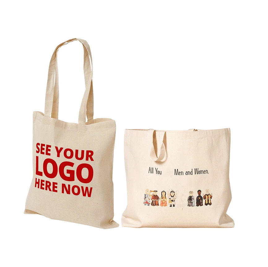 Хлопковая сумка с напечатанным рекламным логотипом на заказ