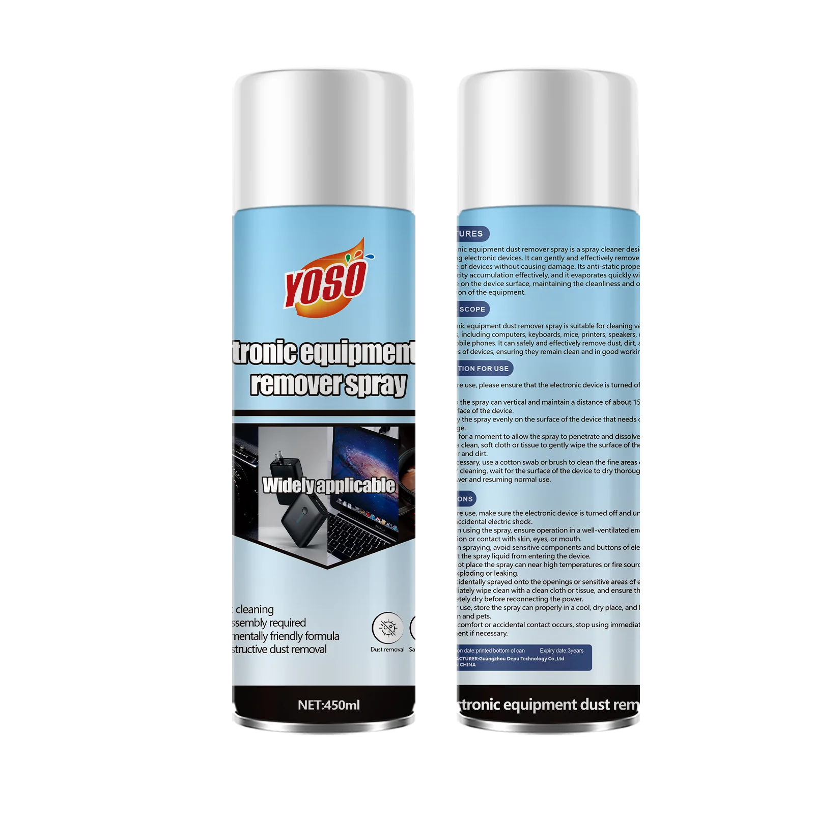450ML Advanced Electronic Device Dust Removal & Cleaning Spray Professional-Grade Dust Eliminator for Sensitive Electronics