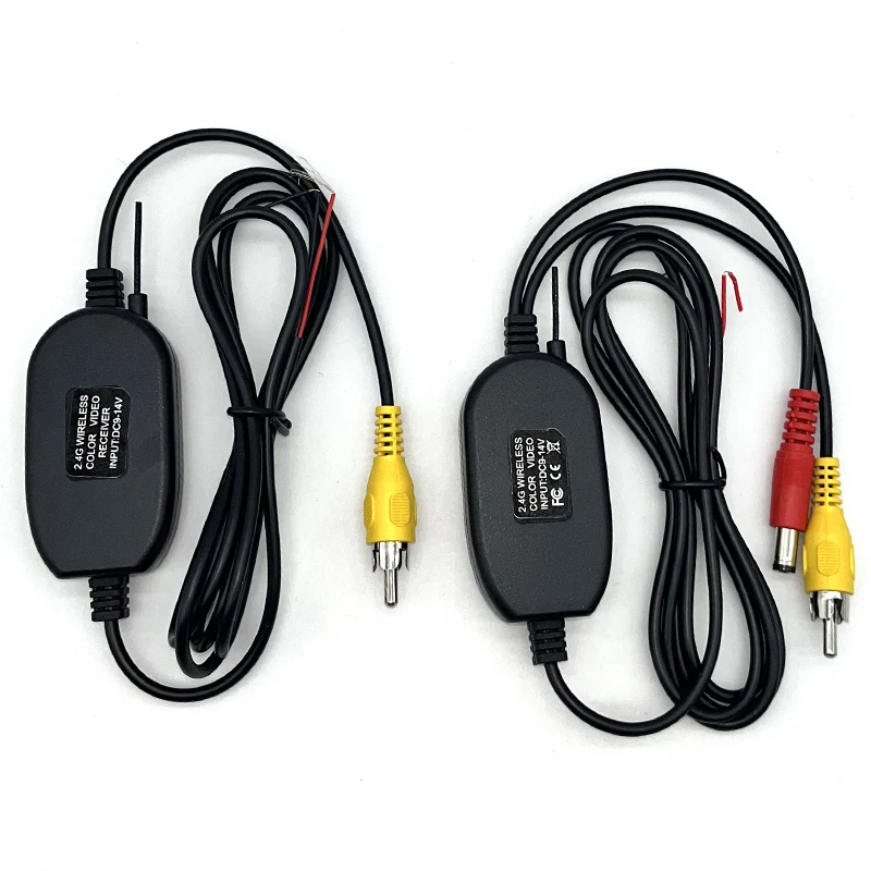 EFHIPS Wireless Rear View Camera RCA Video Transmitter & Receiver Kit for Car Rearview Monitor 2.4 Ghz Reverse Backup Camera CAM